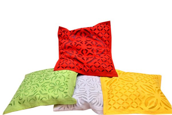 Applique Work Cushion Cover (Set of Four)